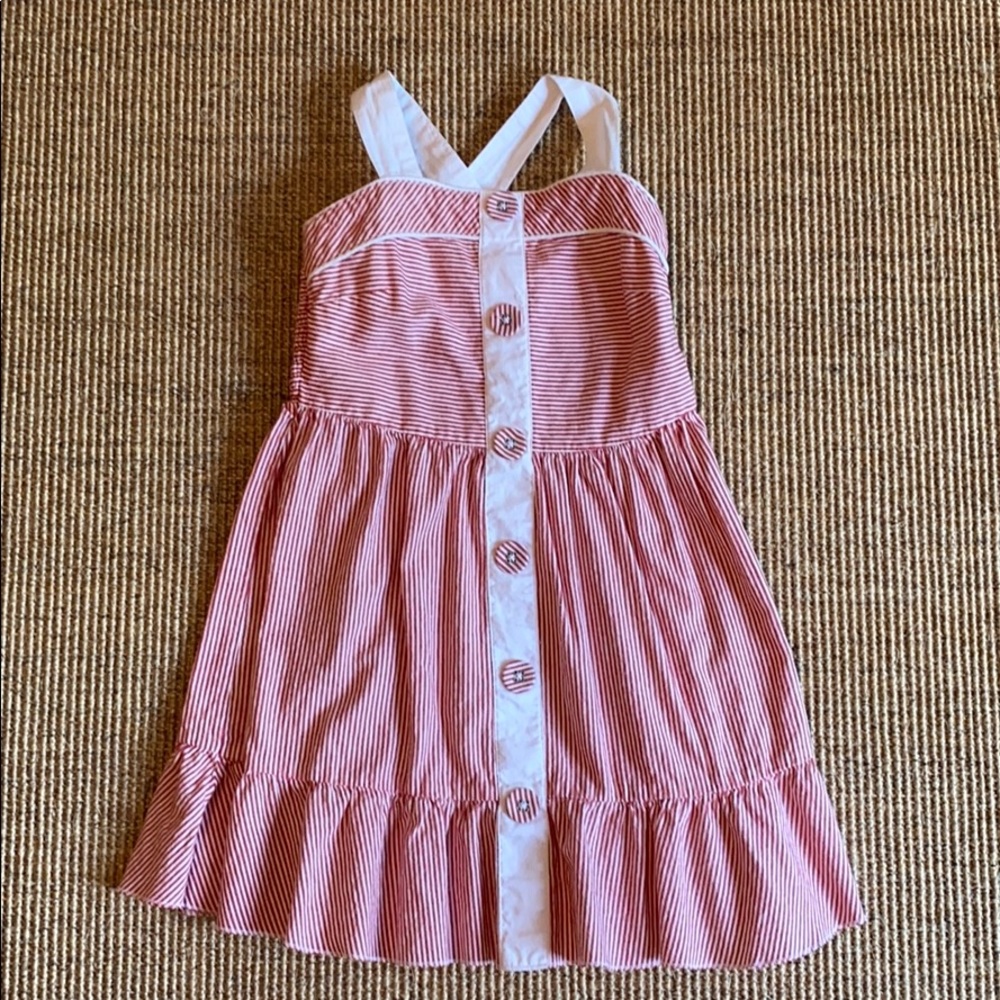 Red and white striped dress